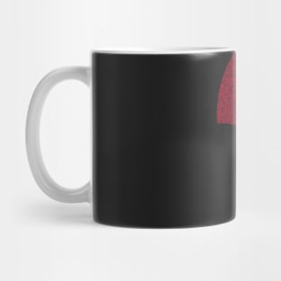 Distressed Minimalistic Red Sun Bunny Silhouette Mug